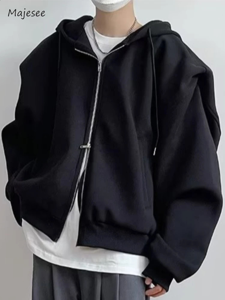 Vestes pour hommes cagoulés chauds doux streetwear coréen style de navette de comut