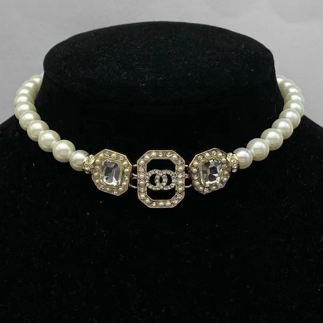 Necklace Luxury Designer Alloy Necklaces Pendant Choker Chain Women Sliver Plated Jewelry Accessories-image-806338208