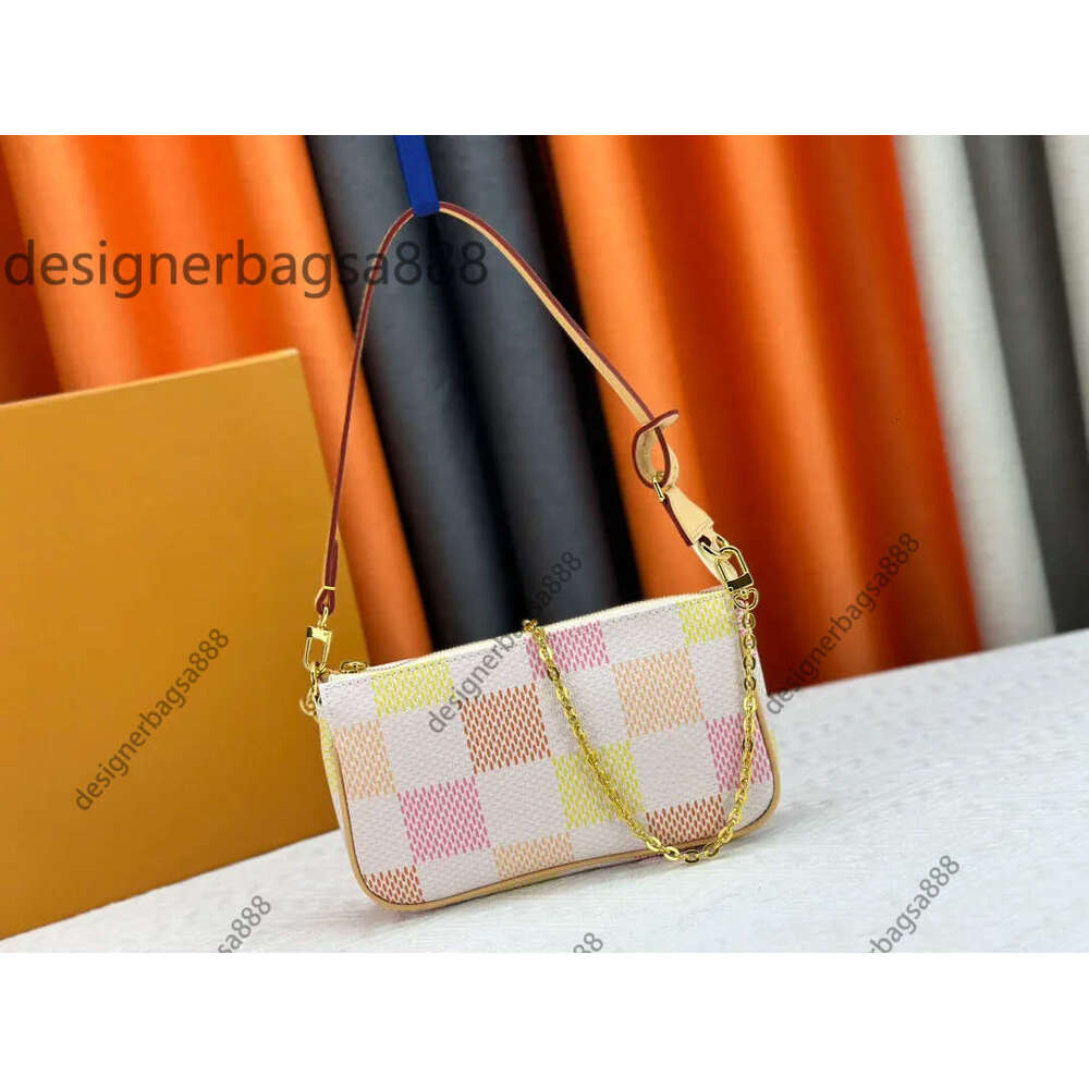 2024 Nouvelle série Damierlicious Pochette Accessoires Sac Classic Tote Sac avec embrayage Gradient En réseau Échec de sac à main