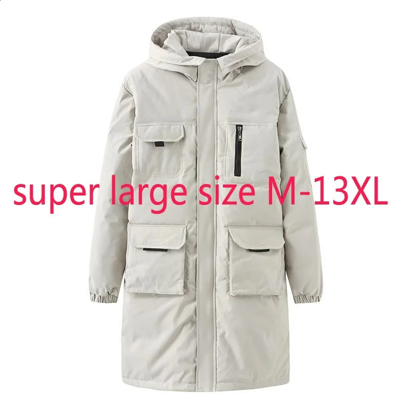 ly arrived white duck down jacket super large mens down jacket long and thick casual winter jacket mens plus size M-11XL 12XL 13XL 240923