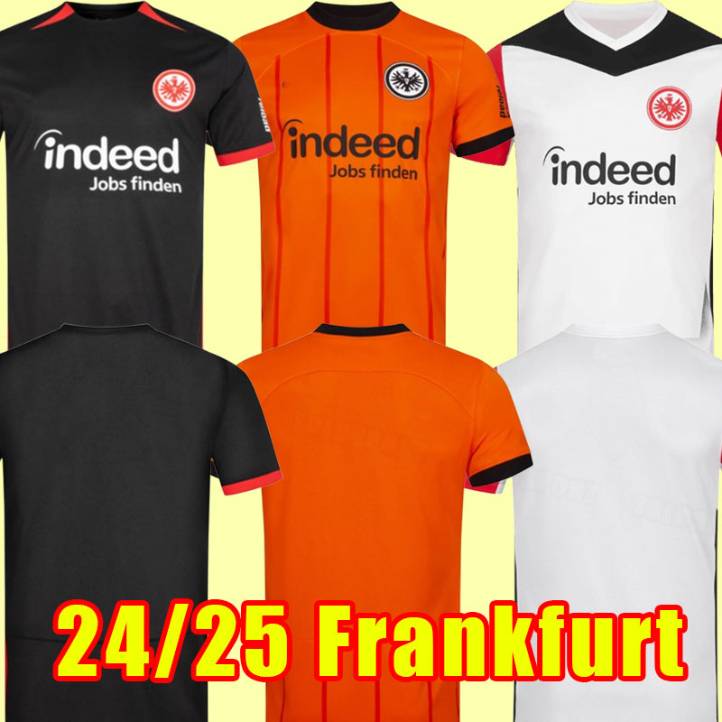 2024 2025 Eintracht Frankfurt Soccer Jerseys Uniforms Kostic Jovic 24 25 Kamada Fernandes de Guzman Red Silva Kid Kid Kit Football Shirts Cup S-2
