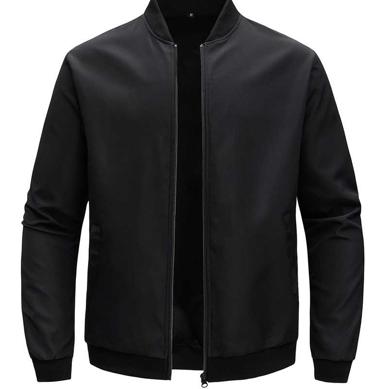 2024 Spring and Autumn Baseball Collar Short Loose Solid Color Jacket Mens Business Casual Thin Coat Trend y240927