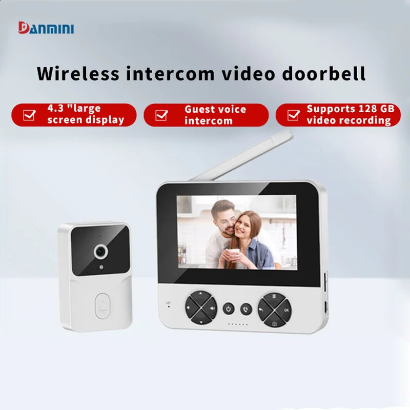 Vidéo interphone extérieur porte sans fil Smart Home Door porte vidéo avec vision nocturne infrarouge Caméra de surveillance visuelle 240925