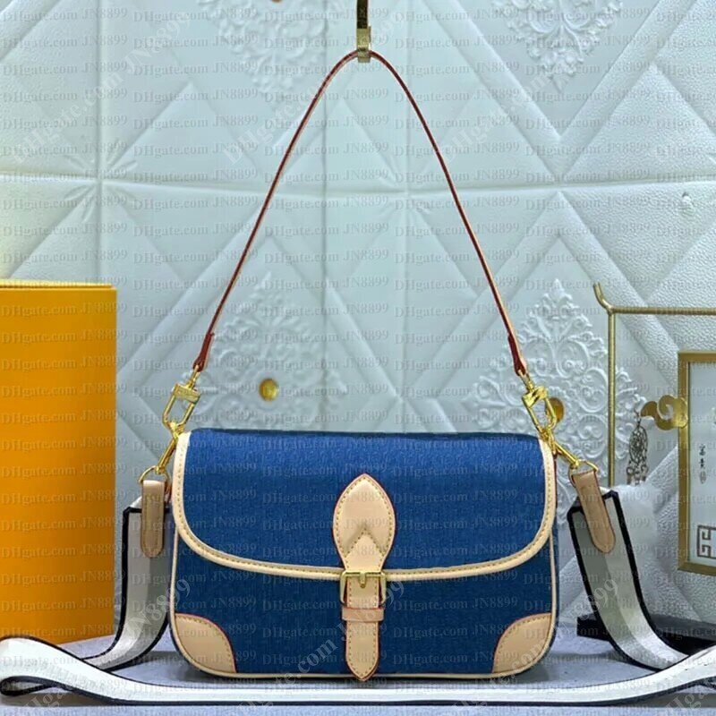Designer Bag Blue Denim Bag Luxury Shoulder Bag Genuine Leather Purses Totes High Quality Woman Handbag Bags Women Handbags Causal Cross Body Pur-image-988486088