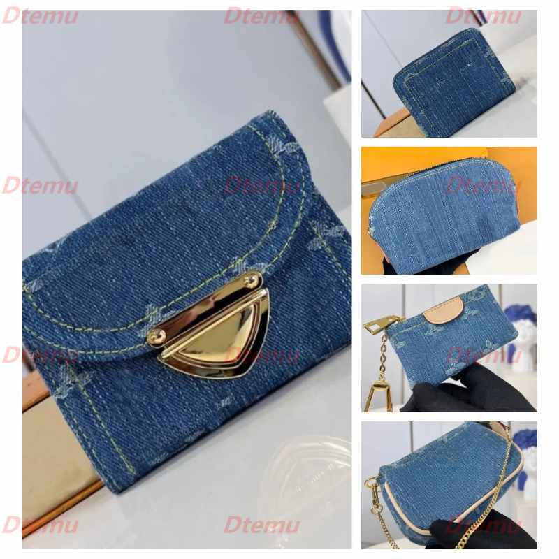 Dames Mode Casual Designer Portefeuille Denim Portefeuille De Luxe Zipper Portefeuille Porte-Monnaie Tri-fold Portefeuille Clé Sac Titulaire De L
