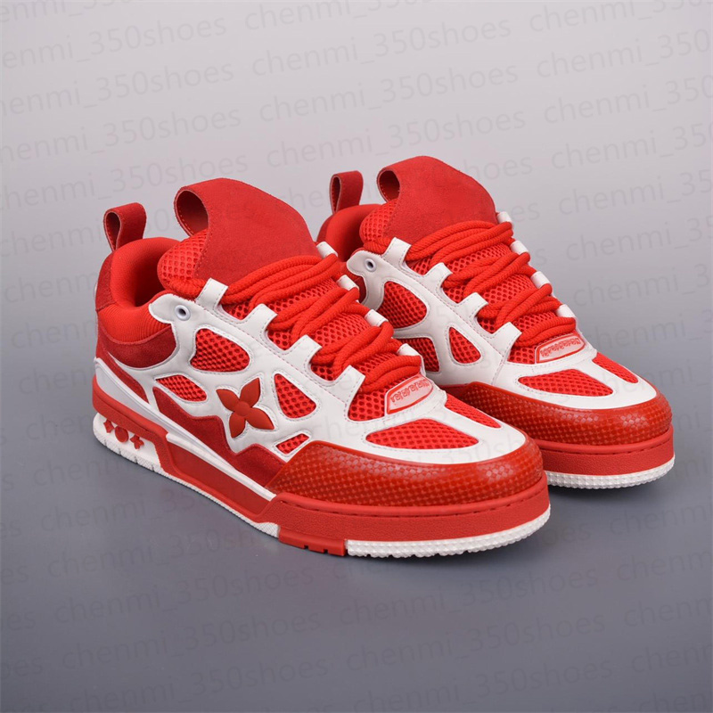 Luxury designer autumn new mens shoes Womens shoes Bright leather mesh stitching casual shoes comfortable breathable outdoor travel hiking shoes Siz
