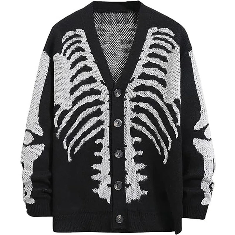 Autumn and Winter Sweater Jacket 2024 Jacquard Halloween Knitted Cardigan Fashion Mens Womens Sweaters y240929