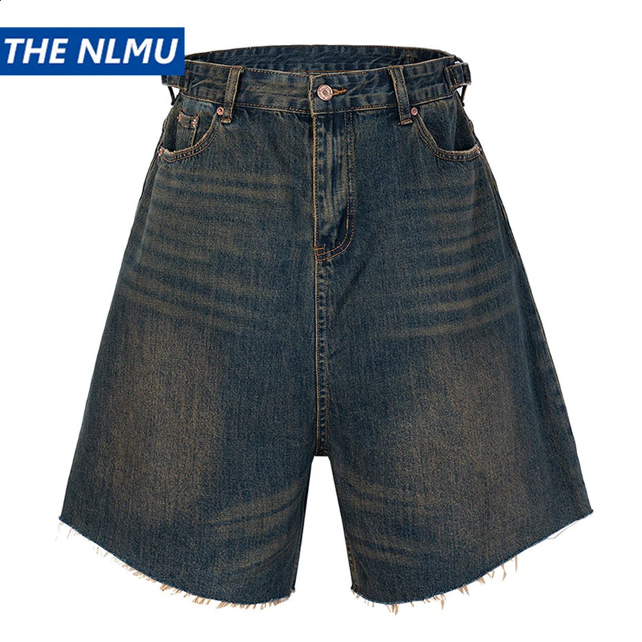 Jeans rétro à jambe large pour hommes Summer lâche décontracté pantalon de jean bleu rétro y2k short 240929