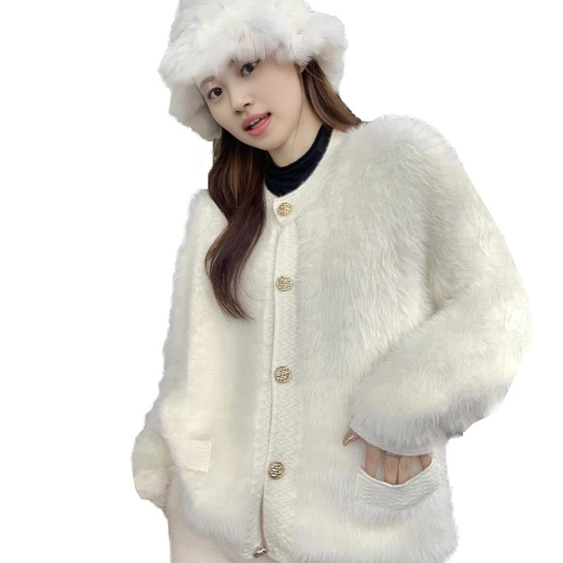Veste cardigan tricot en laine de pavillon de pavillon paresse