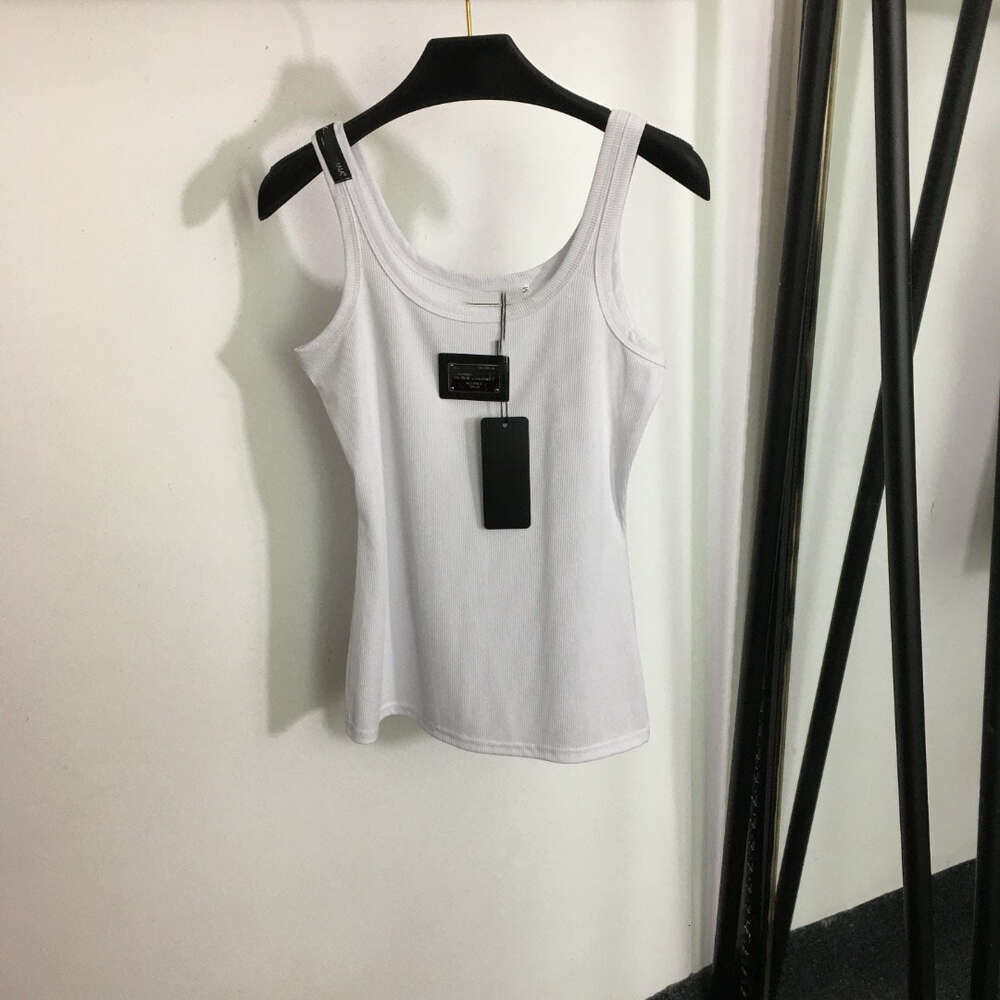 Two Piece Dress Spring/summer Women's Small Sexy Metal Letter Sign Decorative Pit Stripe Pure Cotton Sling Tank Top-image-935290324