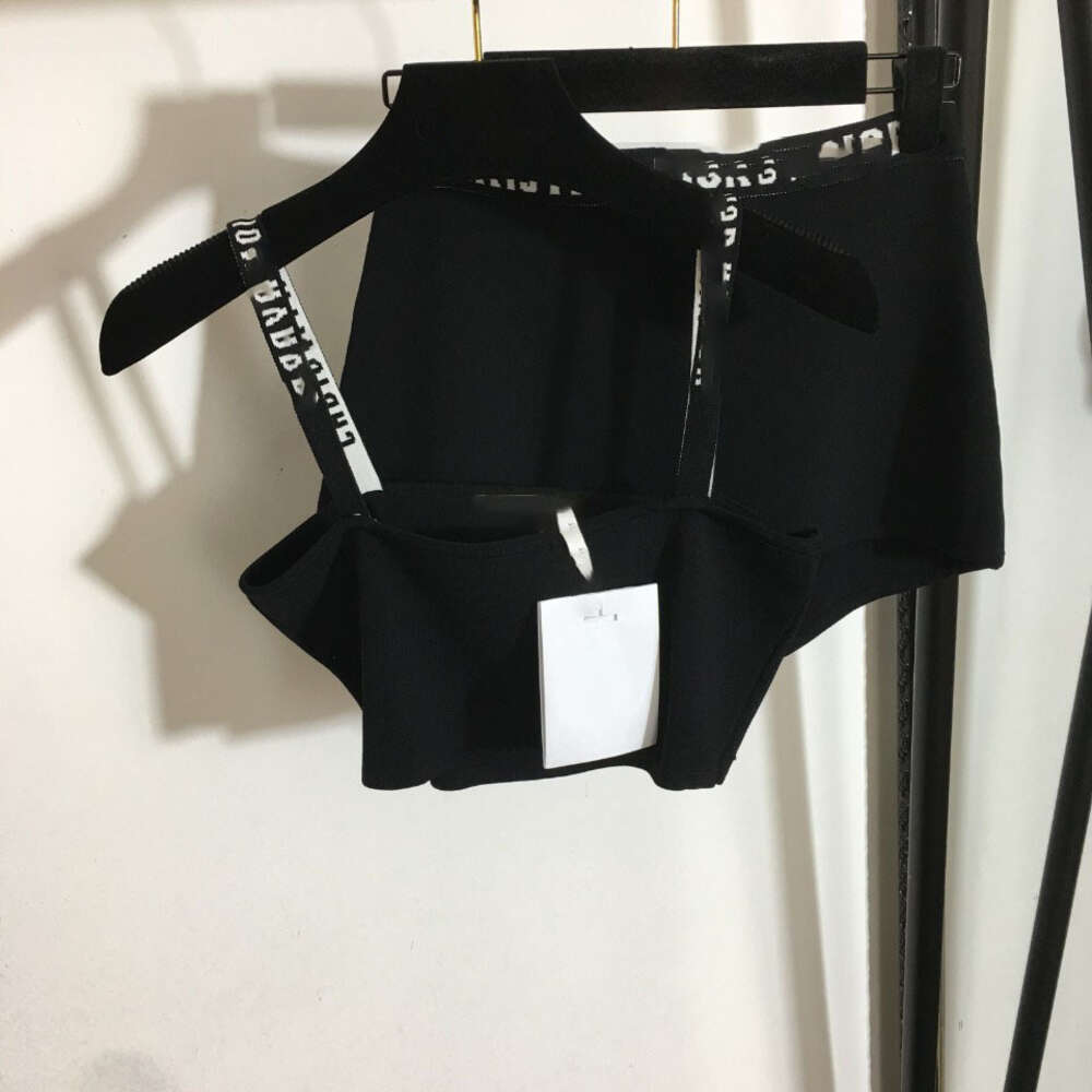 Women's Tracksuits Summer Bikini Knitted Split Swimsuit Sexy Underwear Letter Jacquard Strap+flat Angle-image-935247658