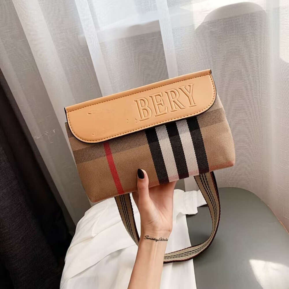 Luxury 2024 New Fashion Versatile Plaid Small Square Women's Handbag One Shoulder Crossbody Bag-image-935240669