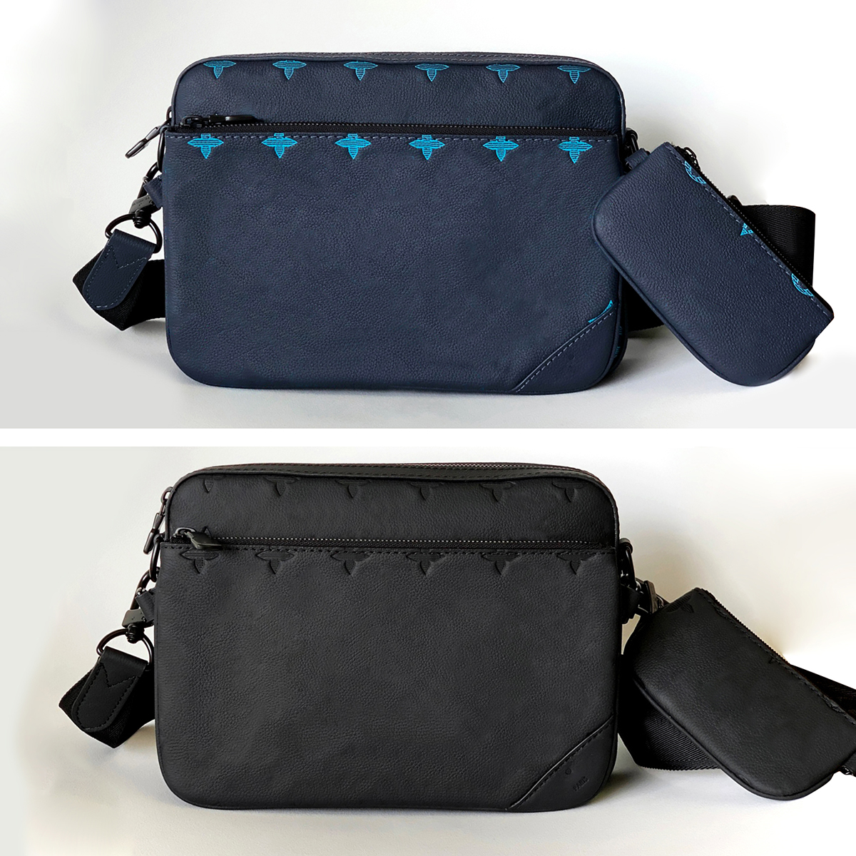 10A Top quality cowhide Luxurys Designer trio bag Men 3pcs Messenger bag Real leather Flowers Crossbody Bags wallets man Minimalist Fashion Shoulder