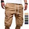 mens drawstring cargo shorts