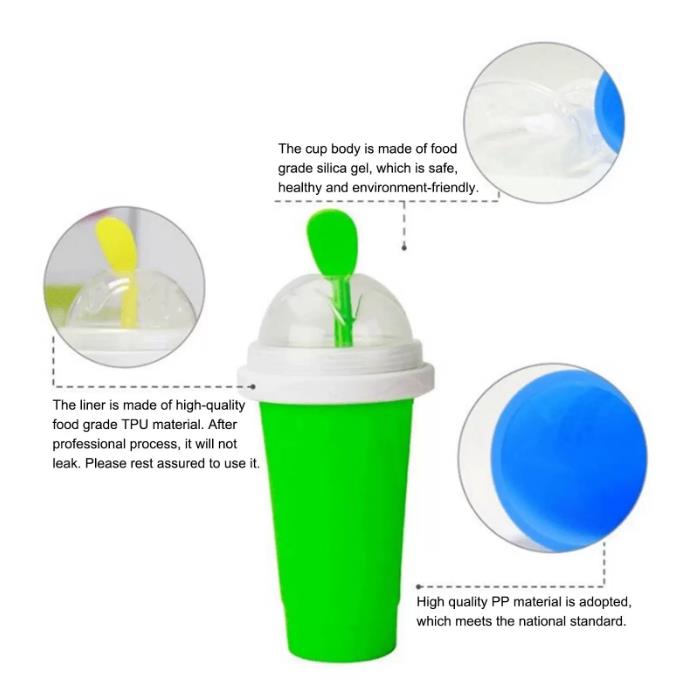 Summer Squeeze Homemade Juice Water Bottle Quick-Frozen Smoothie Sand Cup Pinch Fast Cooling Magic Ice Cream Slushy Maker