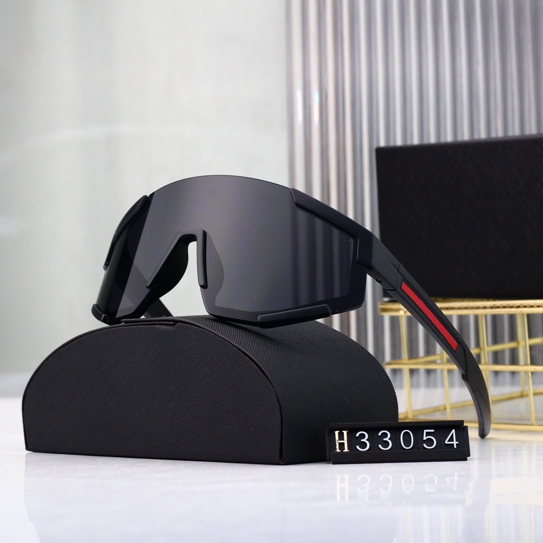designer Shield White Visor Red Stripe Mens Women Cycling Eyewear Men Fashion Polarized Sunglasses Outdoor Sport Running Glasses With Package