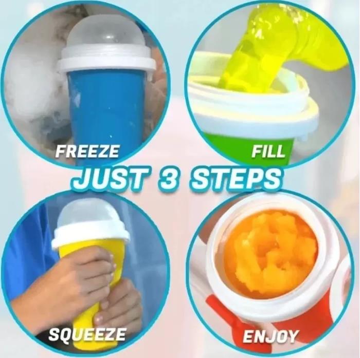 Summer Squeeze Homemade Juice Water Bottle Quick-Frozen Smoothie Sand Cup Pinch Fast Cooling Magic Ice Cream Slushy Maker