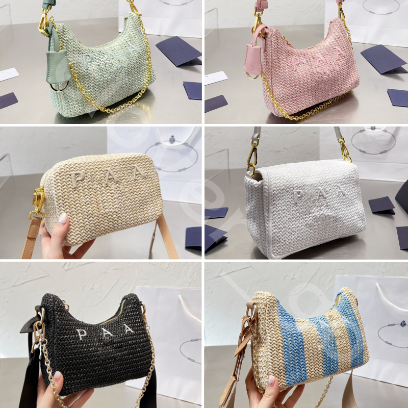 Woman Straw Bags Designer bags Fashion shoulder bags Embroidery Woven bags Hobos Handbags Purses Designer Crossbody Baguettes Lady Totes-image-930549299