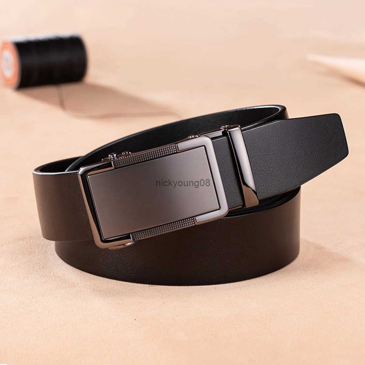 Belts BISON DENIME Male Belts Automatic Alloy Buckle Business Casual Men Waist Strap Fashion Cow Genuine Leather Belt Free Shipping-image-941136261