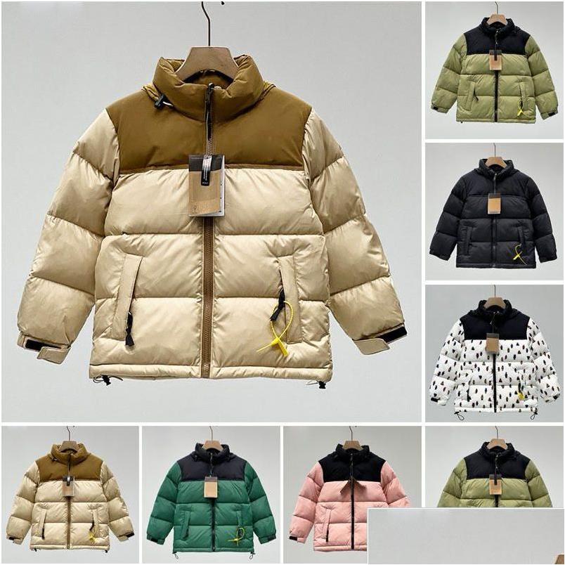 Down Coat Kids Children Nf Designer Winter Jacket Boys Girls Outdoor Hooded Warm Parka Black Puffer Jackets Letter Print Clothing Ou Dhbui H25101-image-1079333537