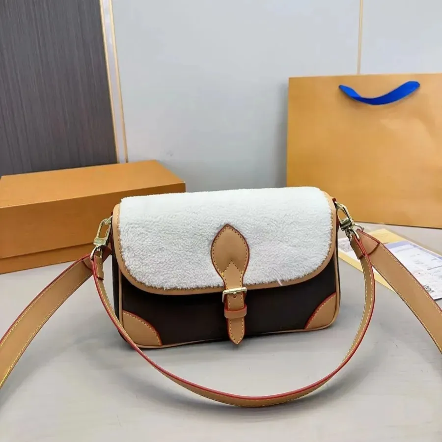 Luxury Designer Bags Diane satchel Handbag tote Ladies Classic Vintage Bag Leather Lamb Fur Flap Messenger Envelope Evening Party Christmas Holid-image-935687988
