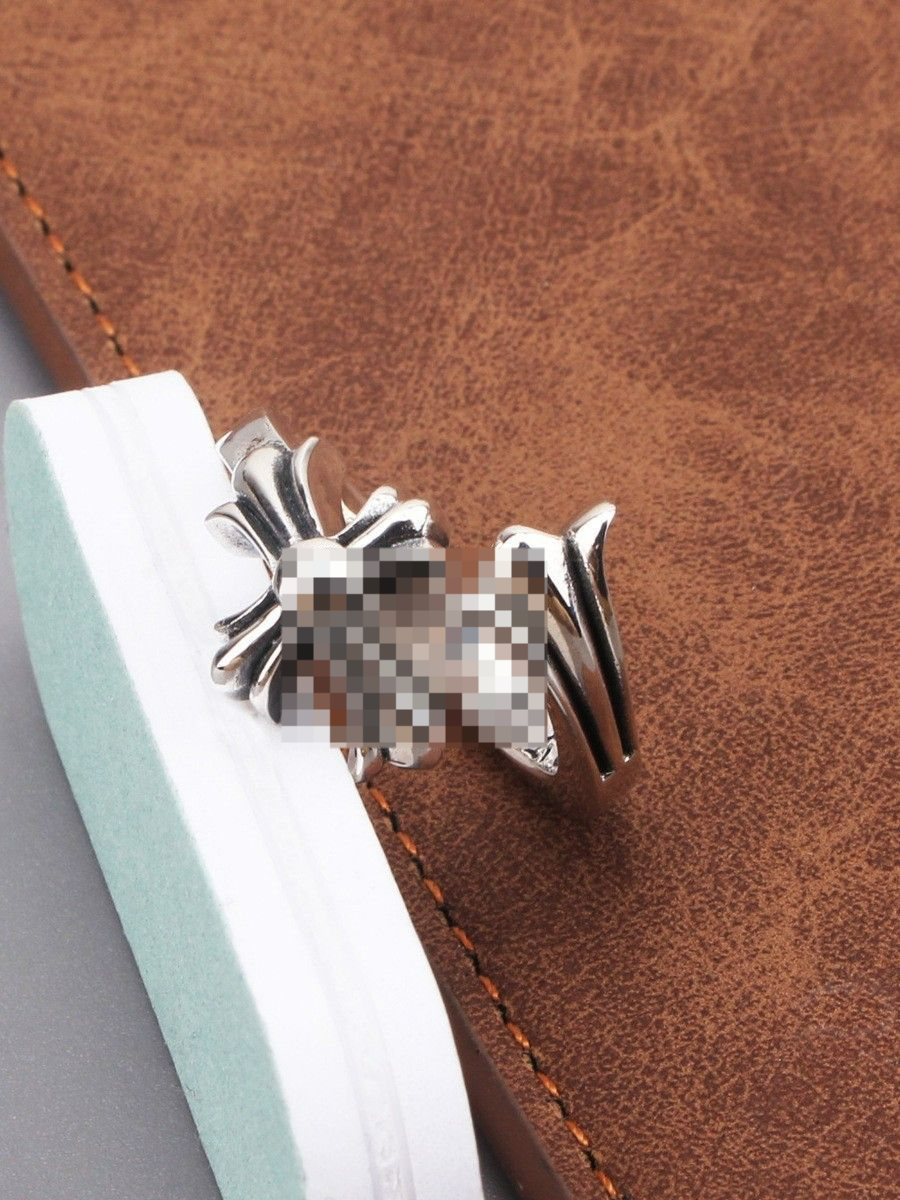 Retro Court Cross Open Ring Men's and Women's Personality Fashion Index Finger Ring Couple Ring-image-935664331