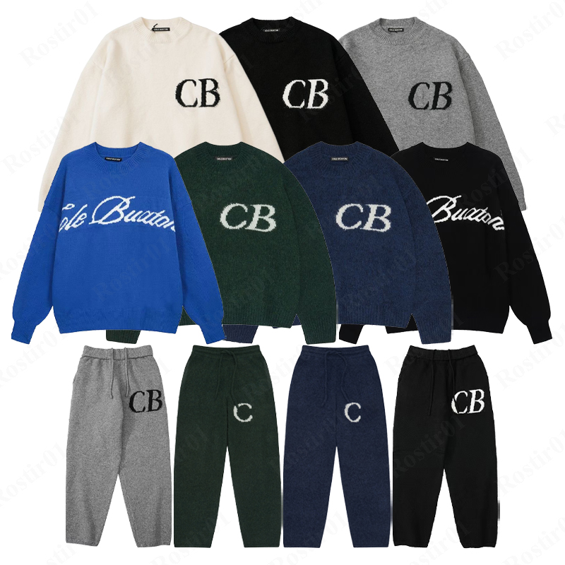 Designer Mens Sweaters Letter Jacquard Oversize Sweatshirts Men Women O-Neck Cole Buxton Knit oversized Sweater hip hop sport pants 