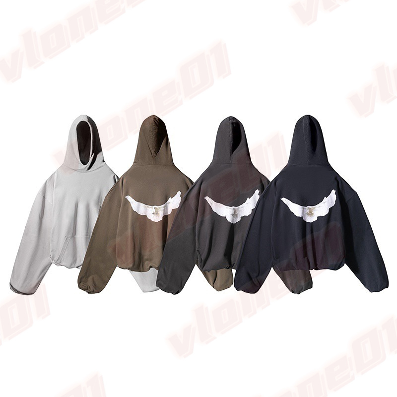 2024 Famous Mens Hoodies Man Women Designer White Dove Pattern Print Long Sleeve Hoodie Designers Womens Street Style Hip Hop Sweatshirt Size S-XL