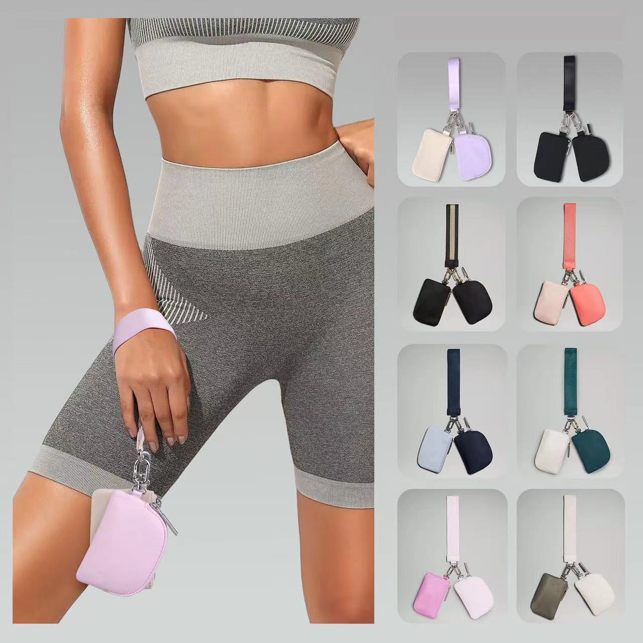 Lu Lady dual wristlet clutch bag lu women man Designer wallet purse luxurys handbag Cardholder coin purses keychain nylon canvas wallets key pouch s