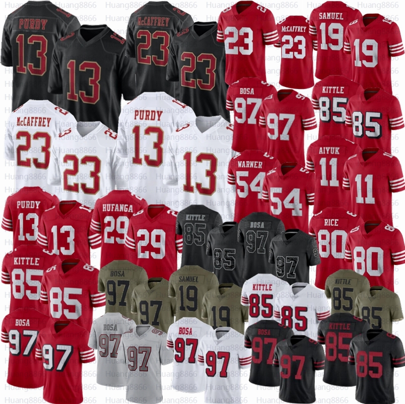 2024 New Brock Purdy Christian McCaffrey George Kittle football jersey Nick Bosa Deebo Samuel Warner Rice Joe Montana Talanoa Hufanga Aiyuk 