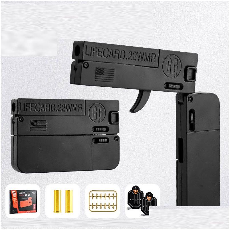 Gun Toys Lifecard Folding Toy Pistol Handgun Card With Soft S Alloy Shooting Model For Adts Boys Children Gifts Drop Delivery-image-1059560085