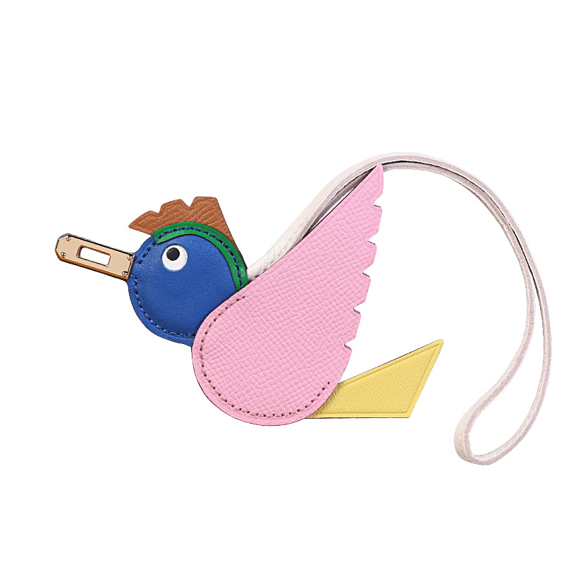 Pendentif d'oiseau de styliste en peau de crocodile haut de gamme, accessoires de sac, pendentif de téléphone portable à la mode, porte-clés de s