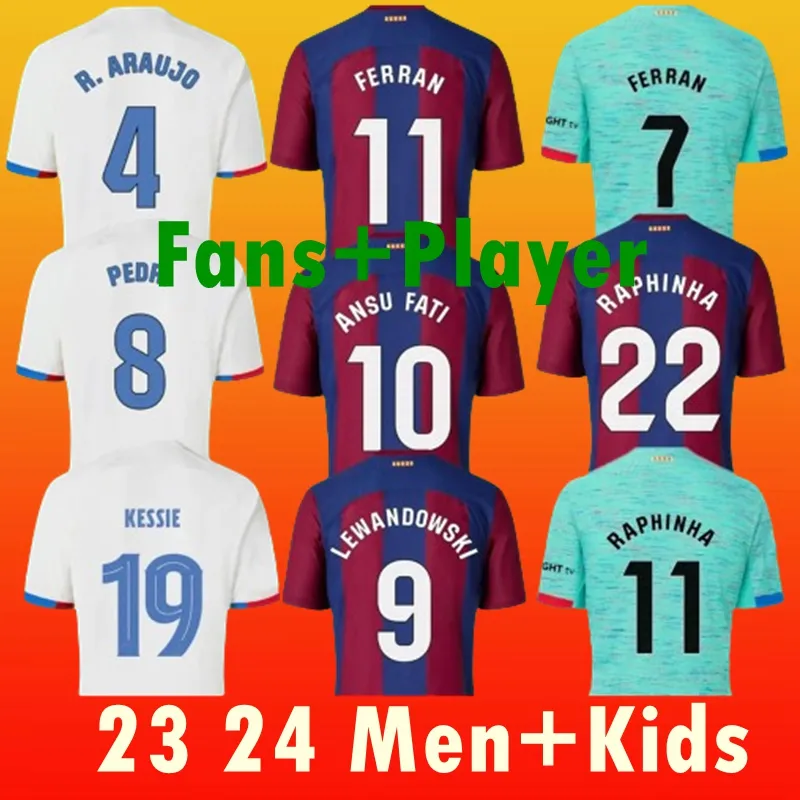 23 24 PEDRI LEWANDOWSKI Soccer Jersey GAVI Camiseta De Futbol FERRAN 2023 2024 FC ANSU FATI RAPHINHA BARCELONA DEST Football Shirt Men Barca Kit-image-806359021