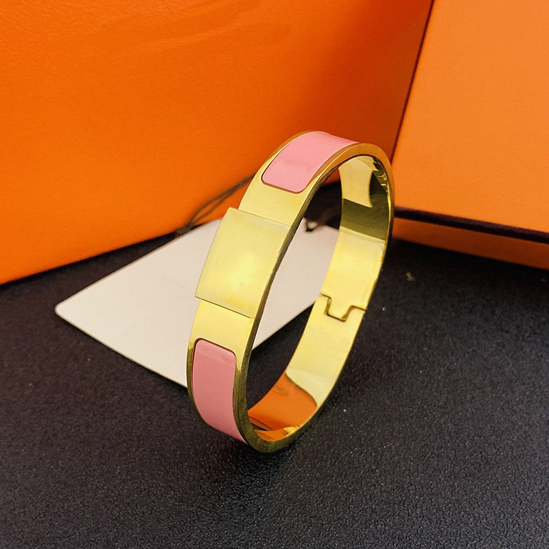 Unisex Designer H Bracelet Bangle Elegant Silver Gold for Couples Jewelry Woman Designer Stainless steel Wedding Accessory Gift Enamel bracelet desi