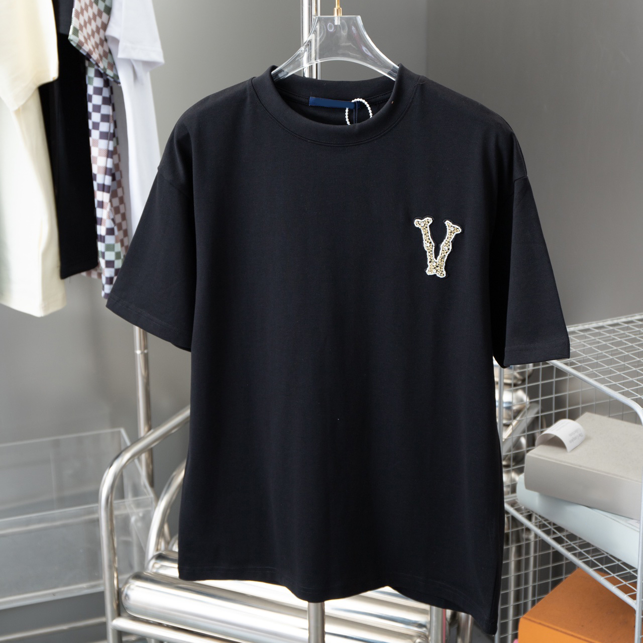 Summer New Tees Simple Men's Round Neck Casual Short Sleeve Fashion Trend Letter T-shirt Half Sleeve Wholesale-image-936512821