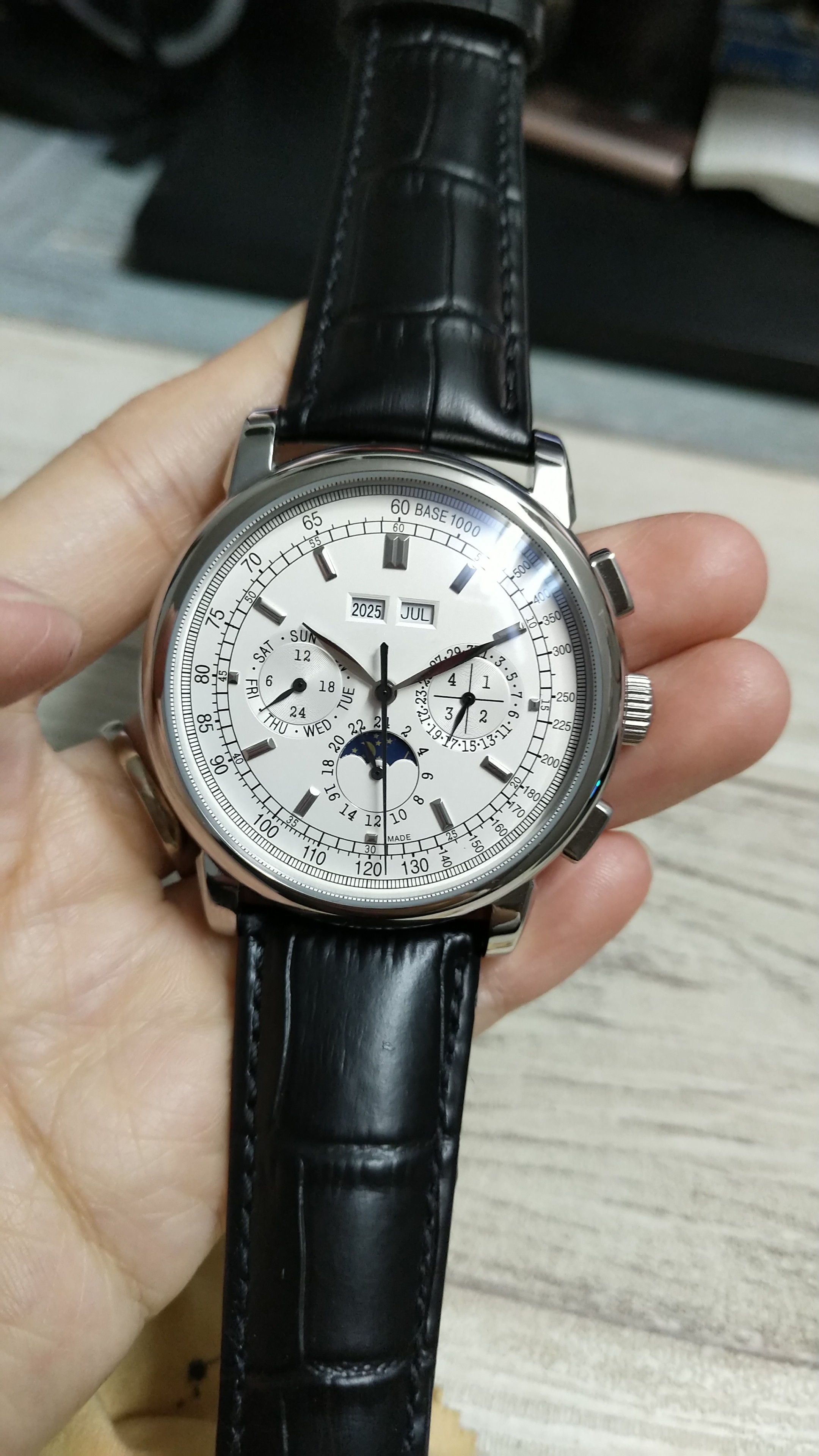 Hot sale man watch mechanical watch automatic movement white dial leather strap wristwatch for man stainless transparent watches 0012-image-942103176