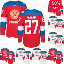 Mag Mit 2016 World Cup Team Russia Hockey Jerseys WCH 74 Emelin 72 Bobrovsky 47 Marchenko 42 Anisimov 41 Kulemin 27 Panarin 22 Zaitsev Custom Hockey