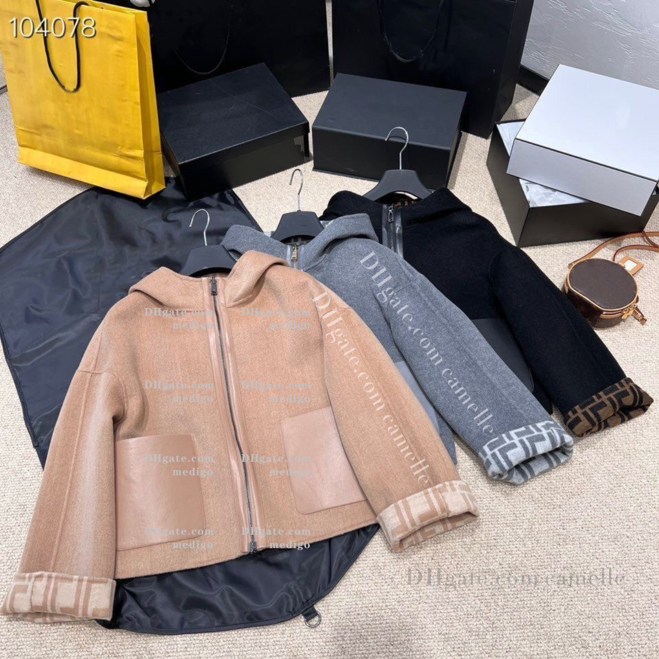 womens woolen coat designer jacket winter hooded doublesided short coat fashion casual coat windbreaker highquality womens outerwear b389