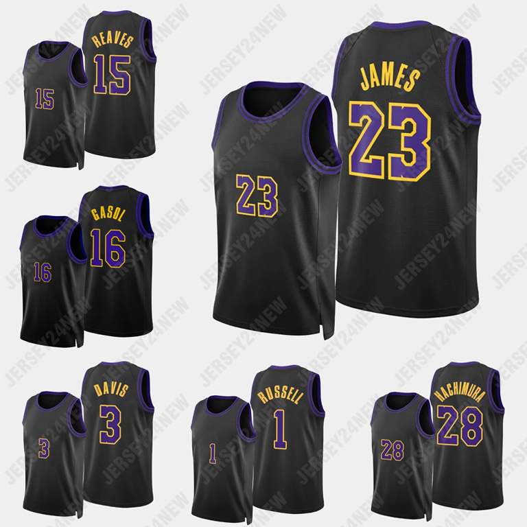 2023 24 NEW City LeBron James Basketball Jersey 8 Anthony 3 Davis Austin Reaves Angelo Russell Jarred Vanderbilt Schroder 24 Anthony Men 23 3 6 D-image-937156540