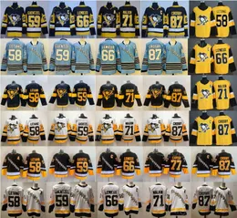 Reverse Retro  Hockey````Penguins Jersey 87 Sidney Crosby 71 Evgeni Malkin 66 Lemieux 59 Jake Guentzel 58 Kris Letang Stadium Series