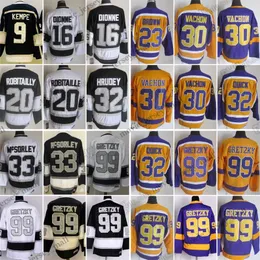 1967-1999 Vintage College Hockey Jerseys 99 Wayne Gretzky Drew Doughty Anze Kopitar Marcel Dionne Butch Goring Luc Robitaille Dustin Brown Vachon Quick McSorley