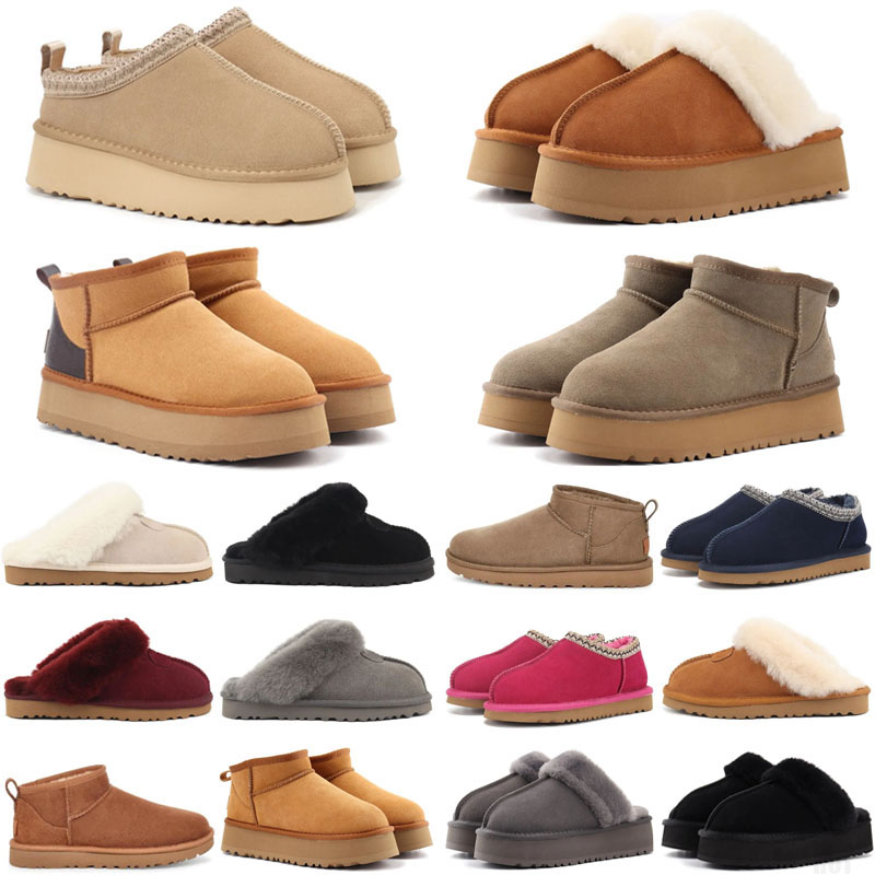 Fashion designer fluffy snow uggg boots mini women winter uglies australia tasman platform boot fur slipper ankle wool shoes sheepskin leather ca-image-988749973