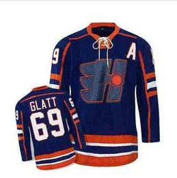 College Hockey Wears Doug The Thug #69 Glatt Halifax Highlanders Hockey Jersey Blu S-3XL NEW