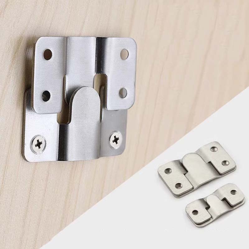 stainless steel wall bracket Furniture fitting bed corner sofa hinge hanger buckle sheet mirror frame hook DIY picture building hardware part-image-382046868