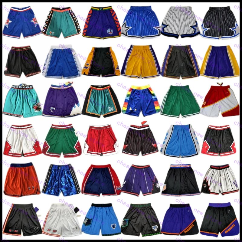 Short da basket classici a maglie retrò film hip pop palestra traspirante allenamento spiaggia pantaloni del suolese universitario sport corto nero