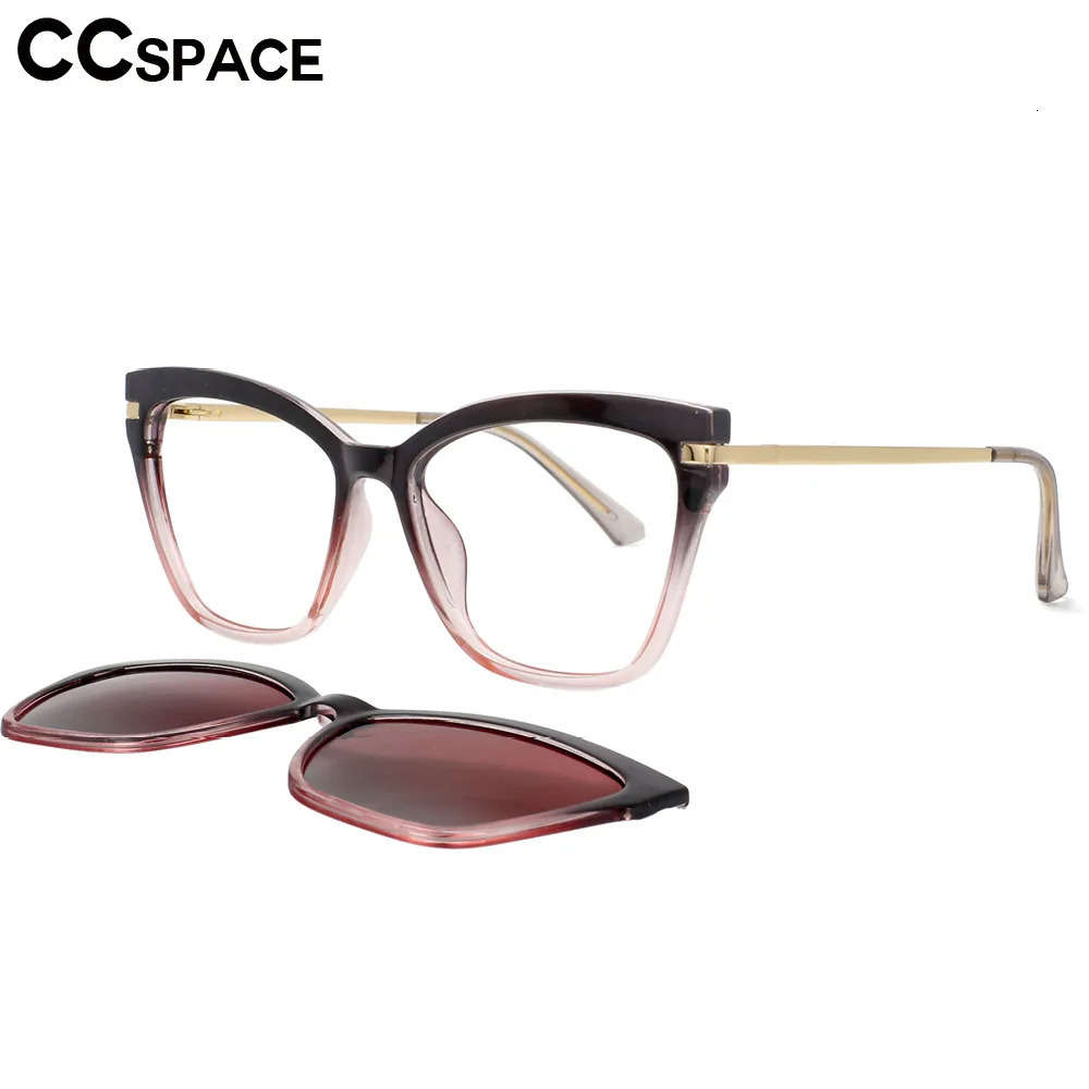 53684 TR90 Anti Blue Light Glasses Frames Polarized Flipon Sunglasses Men Women Fashion Computer Eyeglasses 240109