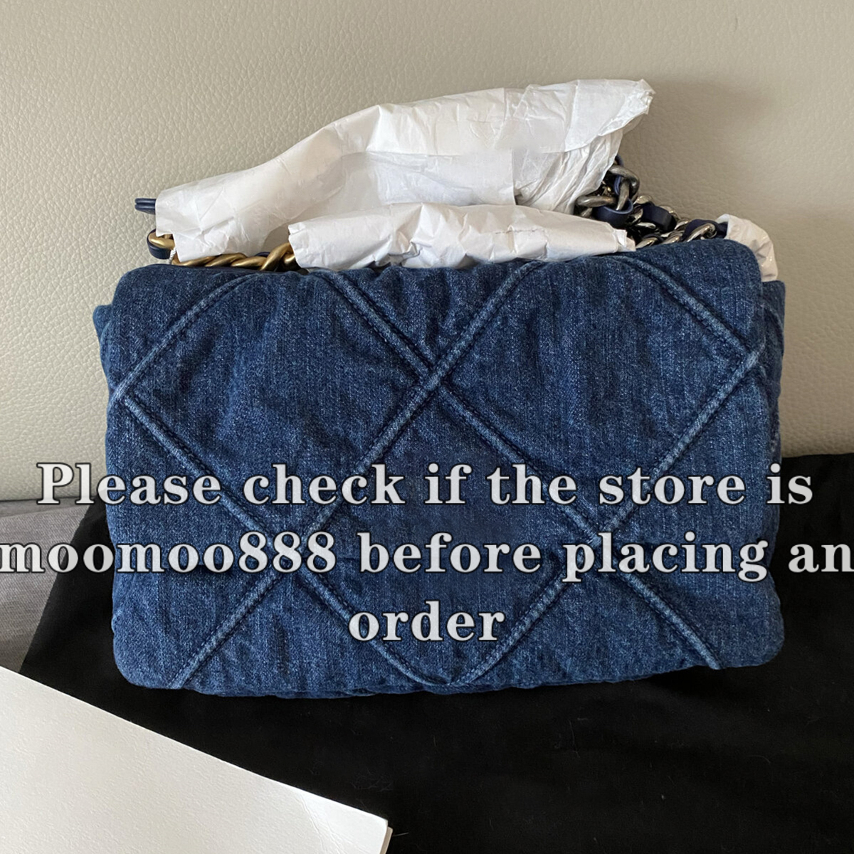 12A All-New Mirror Quality Designer 19 Flap Bags Small Medium Blue Denim Quilted Bag Womens Purse Crossbody Shoulder Gold Strap Box Chian Bag Lux-image-937071323