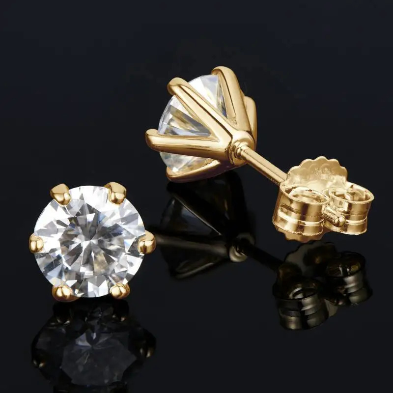 Original 1CT 2CT 3CT D Color Earrings for Men Women Real Silver 925 Piercing Stud Jewelry GRA Certificate 240109
