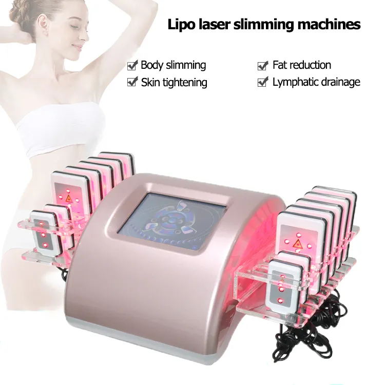 Machine de lipolyse laser à diodes pour la réduction de la cellulite minceur du corps - Traitement laser Lipo non invasif avec 14 coussinets - Ut