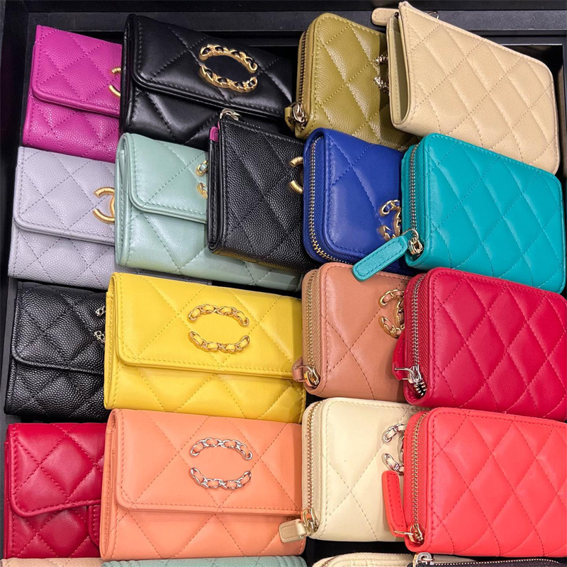 Fashion flap caviar quilted wallet Cardholder for woman mens Designer purse luxurys coin purses keychain leather bag key pouch 7A DHgate woc zipper